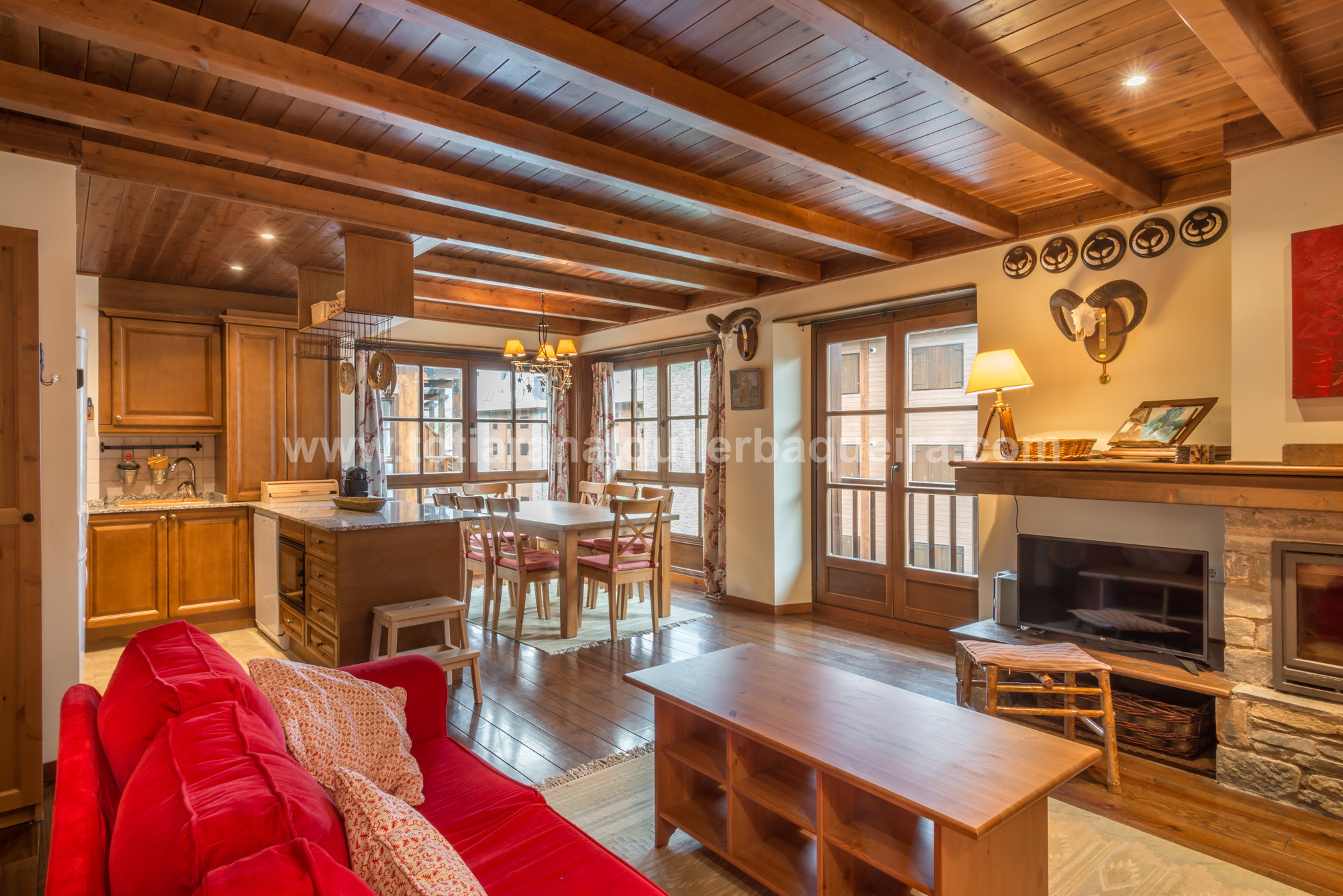 Living room Pastorets Totiaran, apartment in Val de Ruda, Baqueira