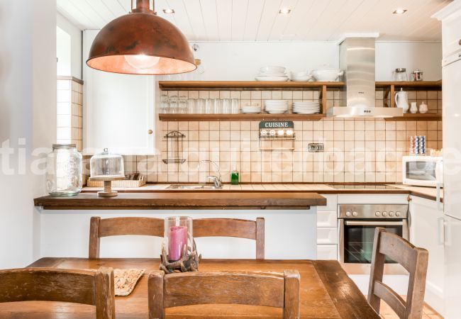 Kitchen of the Cap dera Vila apartment in Vielha. 20 minutes from Baqueira